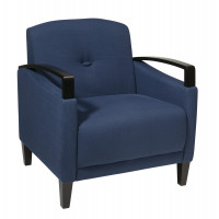 OSP Home Furnishings MST51-W17 Main Street Woven Indigo Chair with Interlace Weave Fabric and Espresso Finish Wood Arms by Ave Six